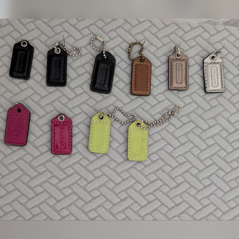 Coach Hang Tags Wallet Size. Black, Brown, Pink, Green, Gold